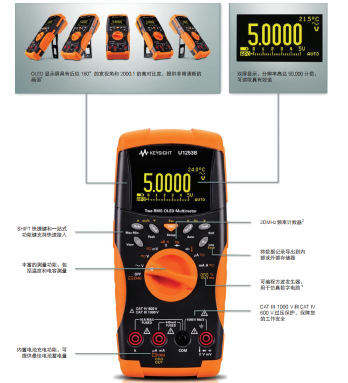 U1250系列4.5位手持式萬(wàn)用表(圖1)