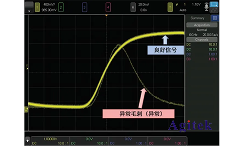 如何設(shè)置用示波器存儲(chǔ)的波形有毛刺去除毛刺？(圖1)