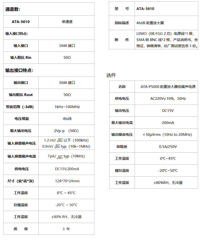 ATA-5610前置微小信號(hào)放大器(圖1)