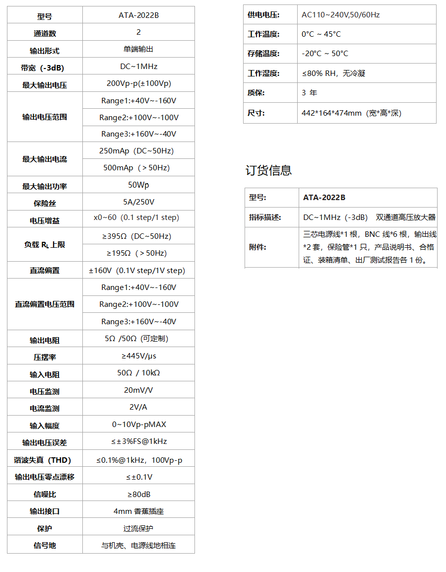 ATA-2022B高壓放大器(圖1)